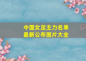 中国女足主力名单最新公布图片大全