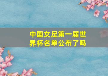 中国女足第一届世界杯名单公布了吗