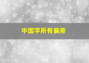 中国字所有偏旁