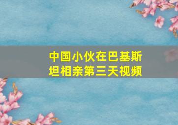 中国小伙在巴基斯坦相亲第三天视频