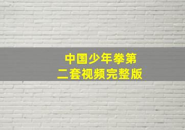 中国少年拳第二套视频完整版