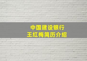 中国建设银行王红梅简历介绍