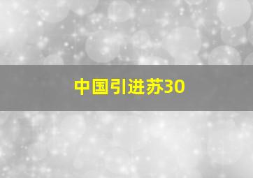 中国引进苏30