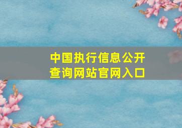 中国执行信息公开查询网站官网入口