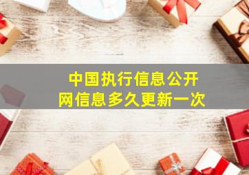 中国执行信息公开网信息多久更新一次