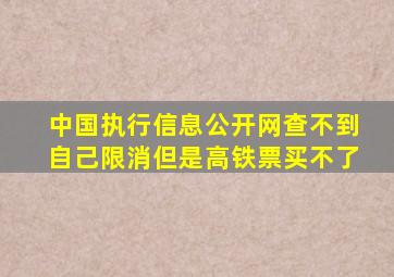 中国执行信息公开网查不到自己限消但是高铁票买不了