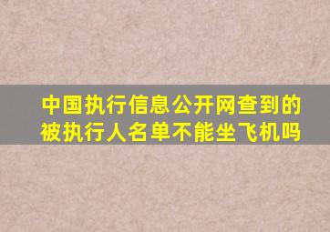 中国执行信息公开网查到的被执行人名单不能坐飞机吗