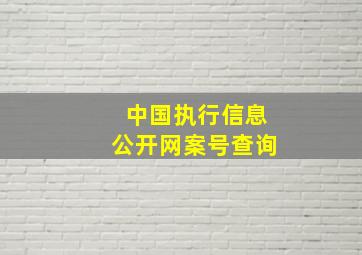 中国执行信息公开网案号查询