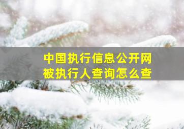 中国执行信息公开网被执行人查询怎么查