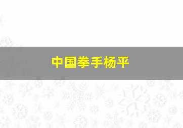 中国拳手杨平