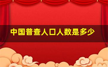 中国普查人口人数是多少