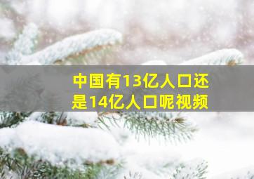 中国有13亿人口还是14亿人口呢视频