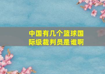 中国有几个篮球国际级裁判员是谁啊