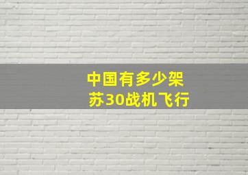 中国有多少架苏30战机飞行