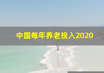 中国每年养老投入2020