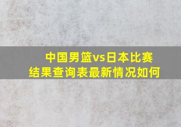 中国男篮vs日本比赛结果查询表最新情况如何