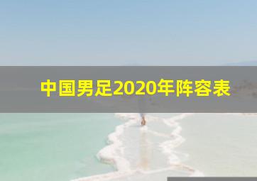 中国男足2020年阵容表