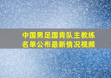 中国男足国青队主教练名单公布最新情况视频