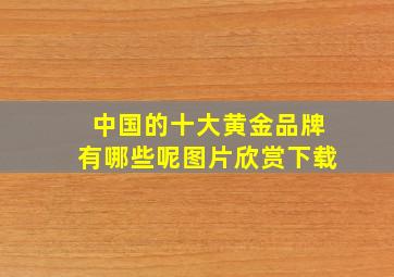 中国的十大黄金品牌有哪些呢图片欣赏下载