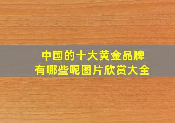 中国的十大黄金品牌有哪些呢图片欣赏大全