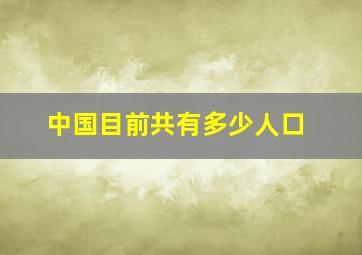 中国目前共有多少人口