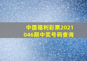 中国福利彩票2021046期中奖号码查询