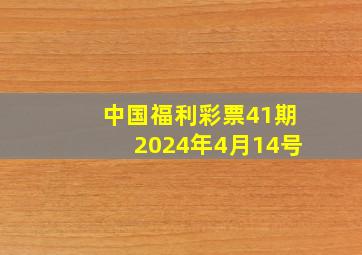 中国福利彩票41期2024年4月14号