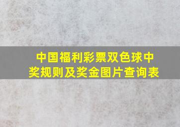 中国福利彩票双色球中奖规则及奖金图片查询表