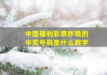 中国福利彩票昨晚的中奖号码是什么数字