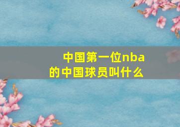 中国第一位nba的中国球员叫什么