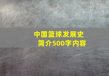 中国篮球发展史简介500字内容