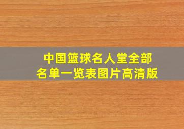 中国篮球名人堂全部名单一览表图片高清版