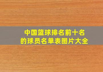 中国篮球排名前十名的球员名单表图片大全