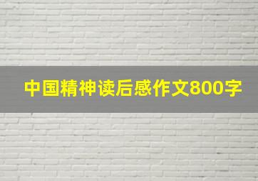 中国精神读后感作文800字