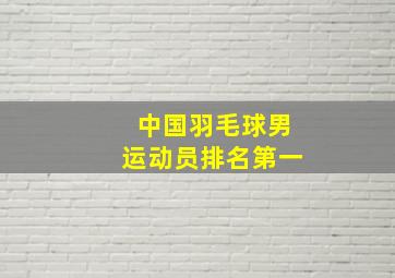 中国羽毛球男运动员排名第一