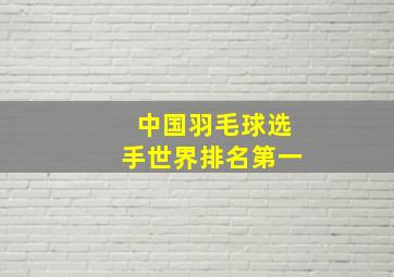 中国羽毛球选手世界排名第一