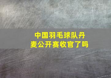 中国羽毛球队丹麦公开赛收官了吗