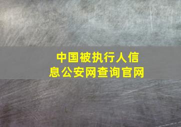 中国被执行人信息公安网查询官网