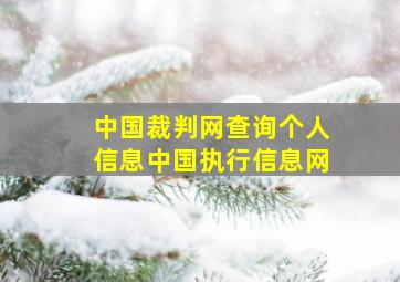 中国裁判网查询个人信息中国执行信息网