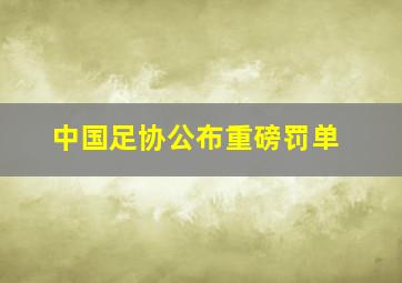 中国足协公布重磅罚单