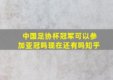 中国足协杯冠军可以参加亚冠吗现在还有吗知乎