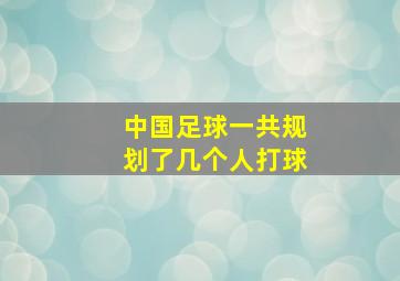 中国足球一共规划了几个人打球