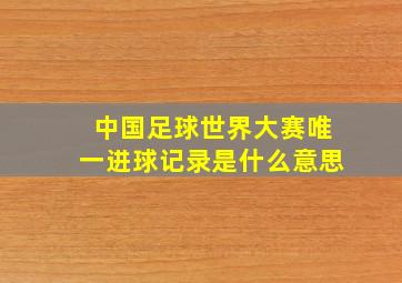 中国足球世界大赛唯一进球记录是什么意思