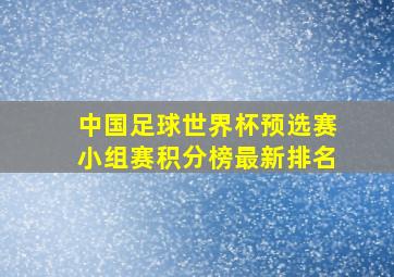 中国足球世界杯预选赛小组赛积分榜最新排名