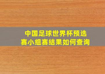 中国足球世界杯预选赛小组赛结果如何查询