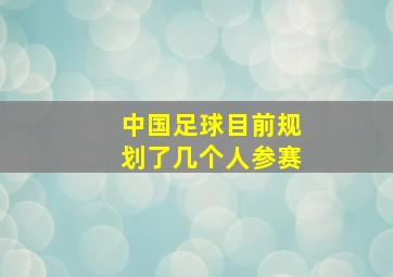 中国足球目前规划了几个人参赛