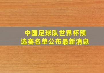 中国足球队世界杯预选赛名单公布最新消息