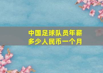 中国足球队员年薪多少人民币一个月