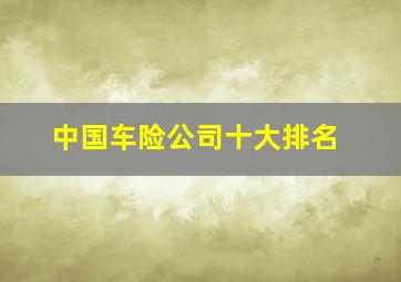 中国车险公司十大排名