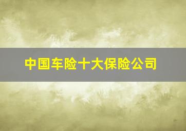 中国车险十大保险公司